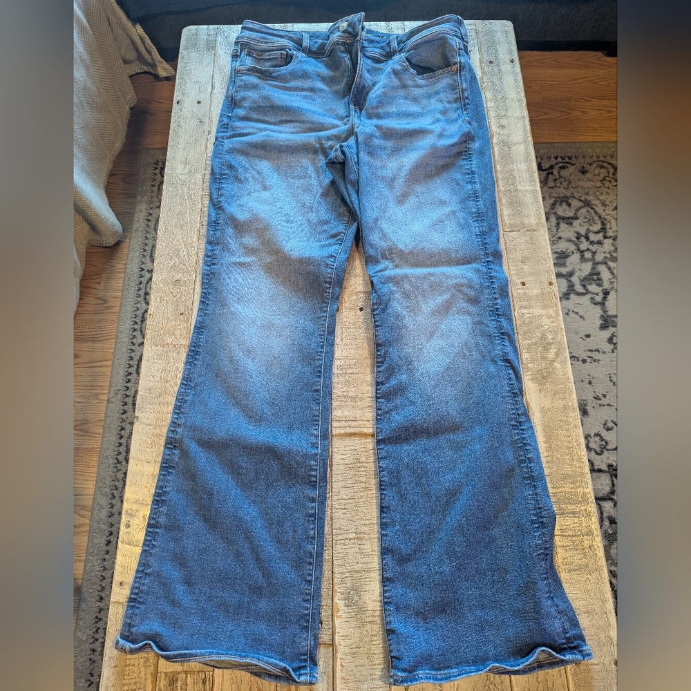 American Eagle Outfitters Blue Flare Jeans 16 Long